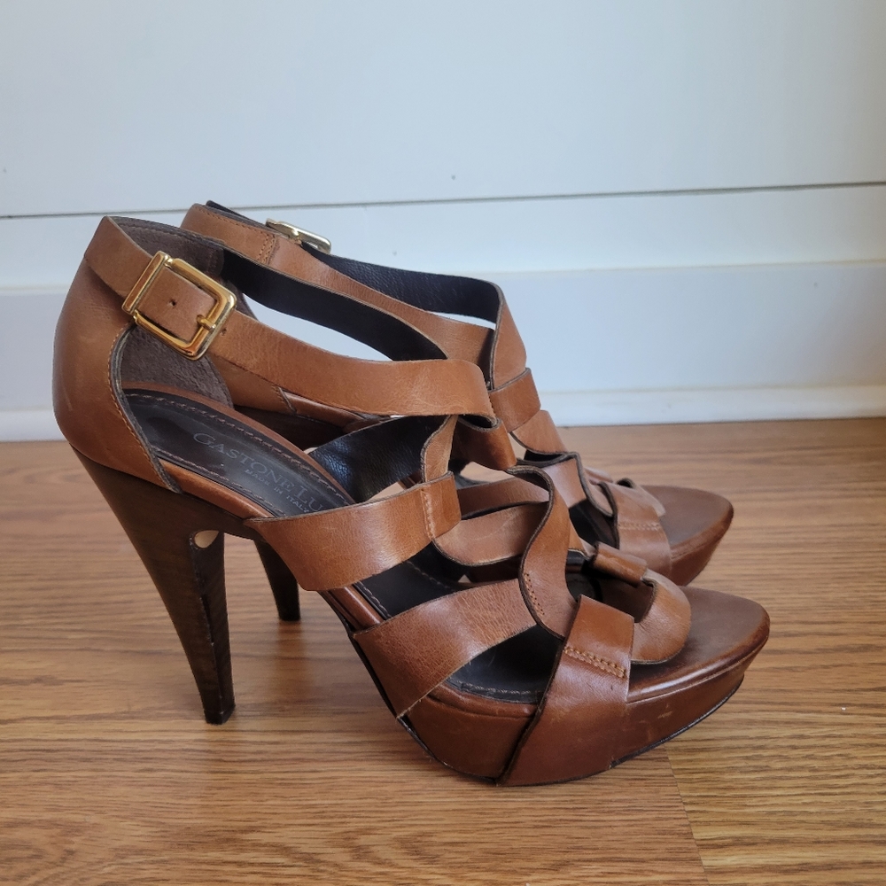 Gastone Lucioli Brown Leather Heels